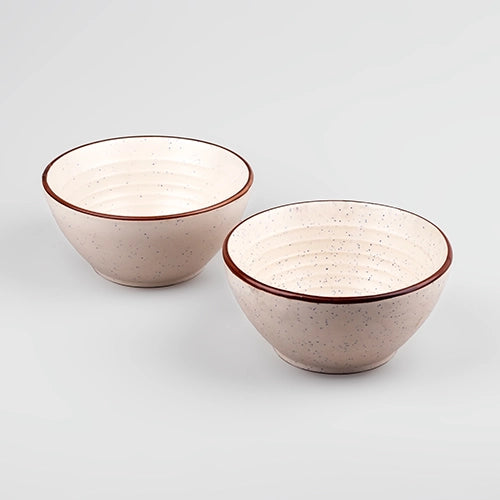 Enchanted Ivory Ceramic Bowl (Set of 2)