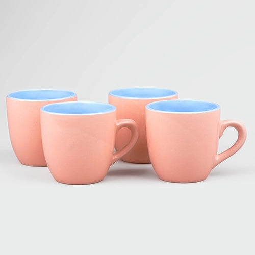 Glossy Dual Toned Ceramic Tea Cup (Set of 4)