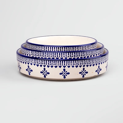 Blue & White Ceramic Bowl (Set of 3)