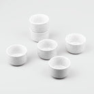 Stylish White Ceramic Chutney Bowl (Set of 6)