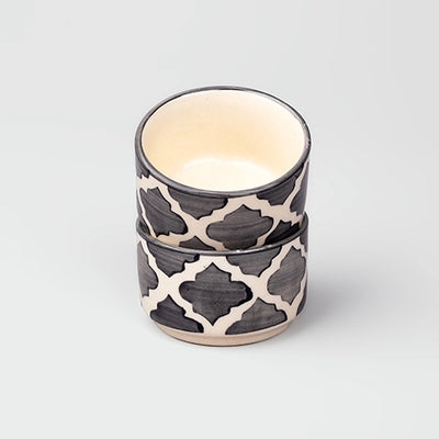 Elegant Grey Ceramic Mini Dip Bowl (Set of 2)