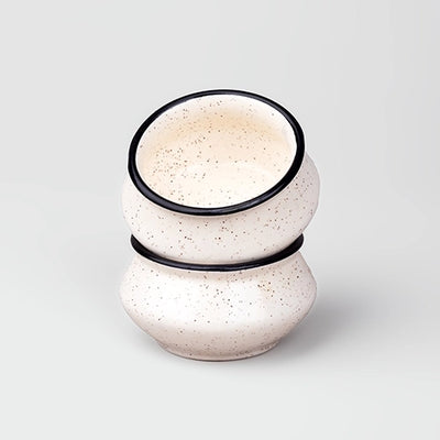 Luxe White and Black Trim Mini Dip Bowl (Set of 2)