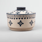 Vintage Grey White Ceramic Bowl Set with Lid