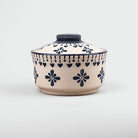 Vintage Grey White Ceramic Bowl Set with Lid