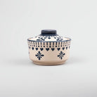 Vintage Grey White Ceramic Bowl Set with Lid