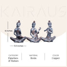 Blue and Bronze Musical Buddha Trio