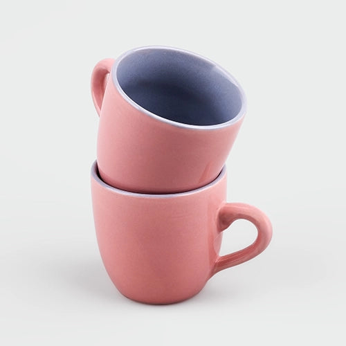 Luxe Pink Satin Ceramic Tea Cups (Set of 2)
