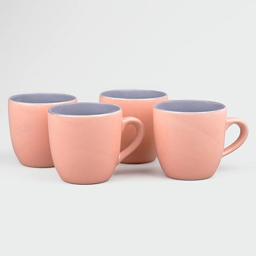Luxe Pink Satin Ceramic Tea Cups (Set of 4)