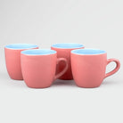 Blush Elegance Glossy Ceramic Tea Cups (Set of 4)