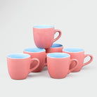 Blush Elegance Glossy Ceramic Tea Cups (Set of 6)