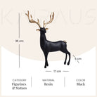 Majestic Black Deer Statue