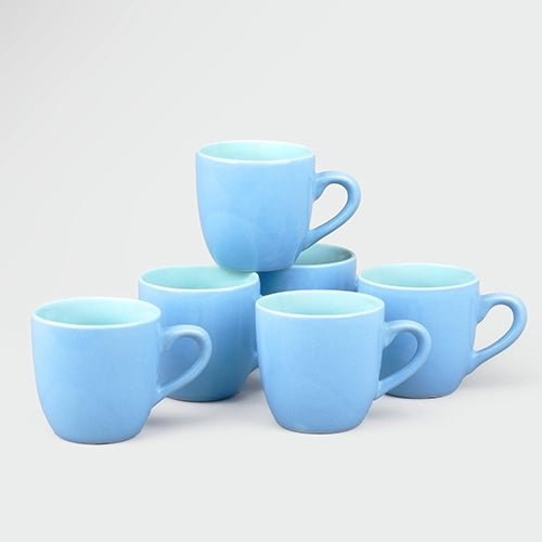 Blue Ocean Ceramic Tea Cups (Set of 6)