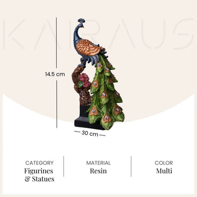 Royal Elegance Peacock Statue