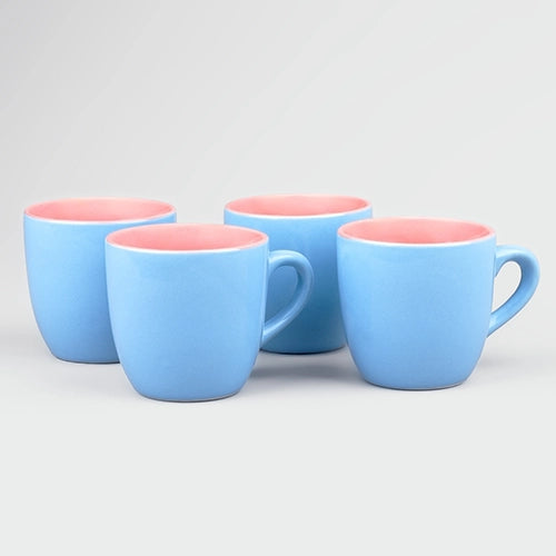 Aqua Bliss Ceramic Tea Cups (Set of 4)