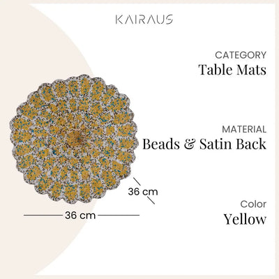 Royal Yellow And White Table Mat