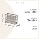 Elegant Metal Hollow Silver Tissue Holder