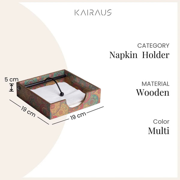 Premium Glossy Wooden Tissue Holder