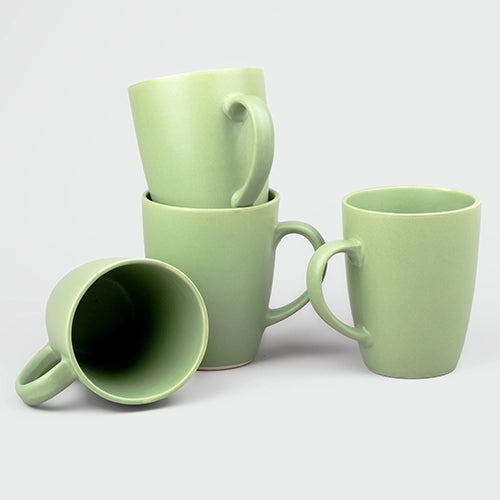 Serene Sage Ceramic Coffee Mugs (Set of 4)