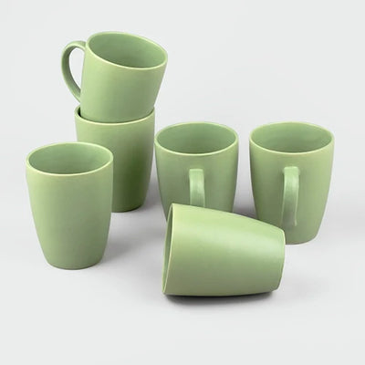 Serene Sage Ceramic Coffee Mug Set of 6