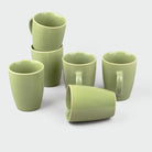 Dusty Green Ceramic Coffee Mug Set of 6