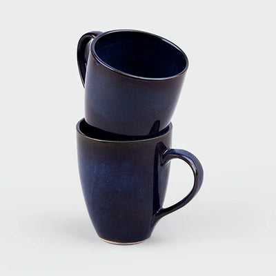 Charcoal Blue Ceramic Coffee Mug Set of 2