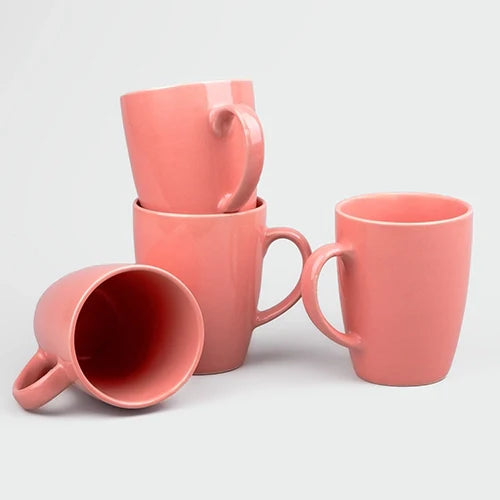 Blissful Blush Pink Ceramic Coffee Mug Set of 4