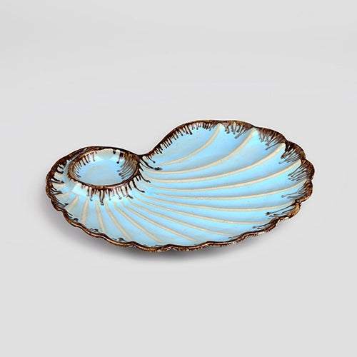 Antique Sky Blue Shell Platter
