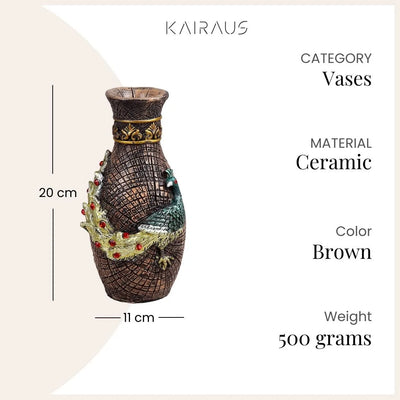 Antique Vase Decorate with Peacock