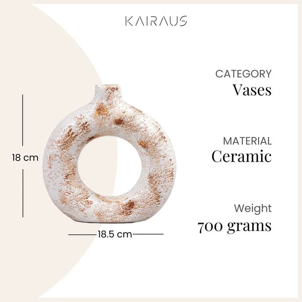 Brown Donut Ring Vase