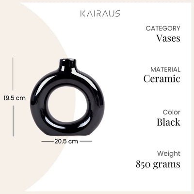 Black Donut Ring Vase