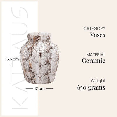 Brownish Scalloped Textured Vase