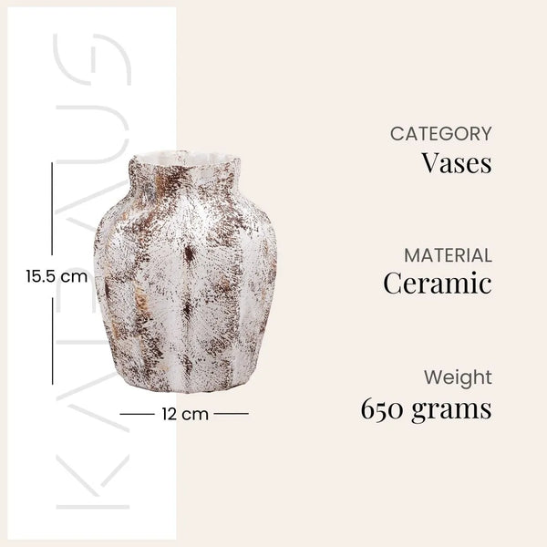Brownish Scalloped Textured Vase