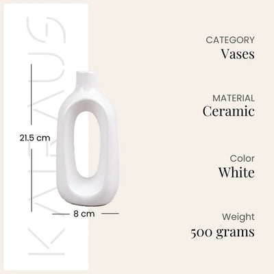 Minimalist White Hollow Vase