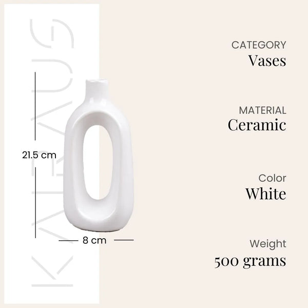 Minimalist White Hollow Vase