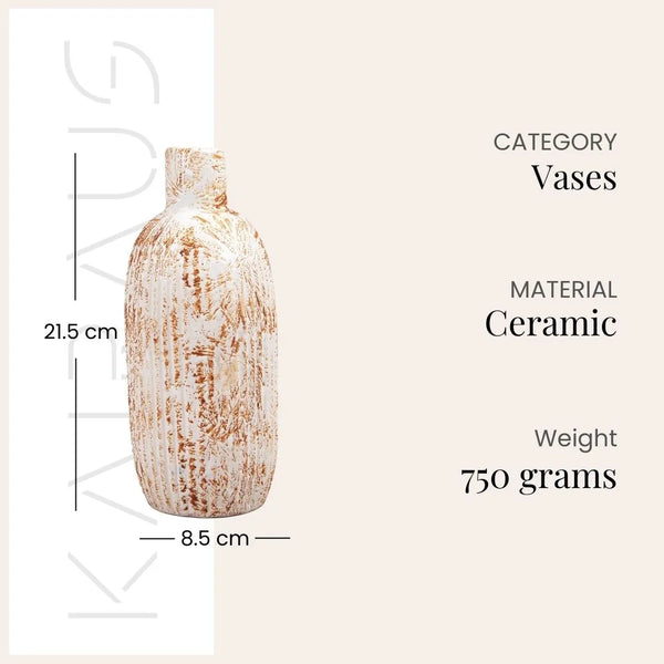White Patterned Flower Vase