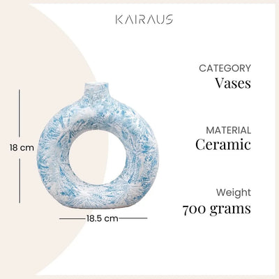 Sky Blue Donut Ring Vase
