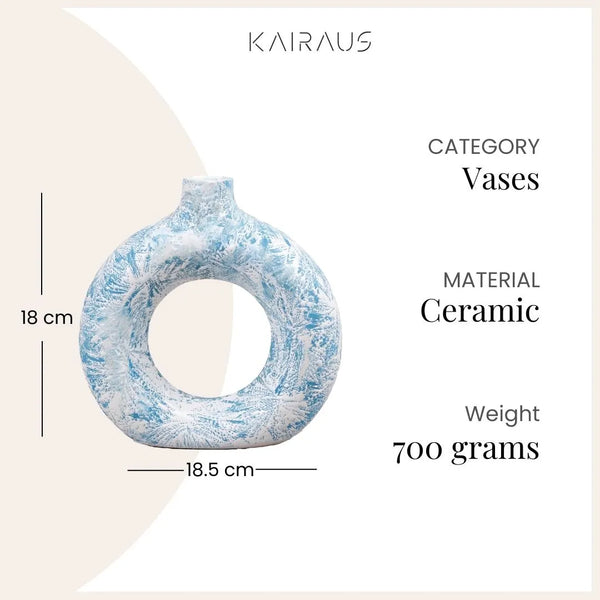 Sky Blue Donut Ring Vase