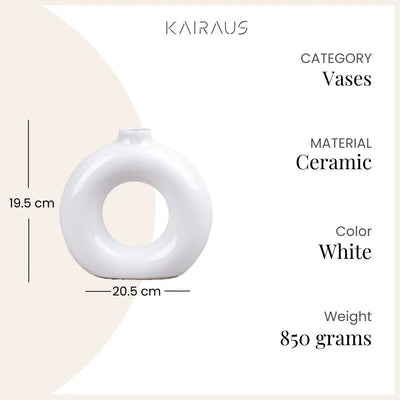 White Donut Ring Vase
