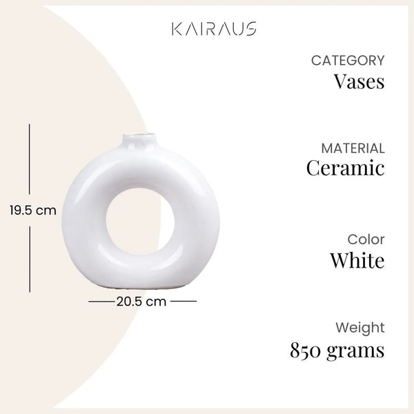 White Donut Ring Vase