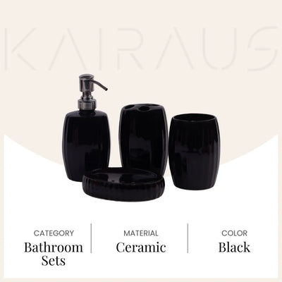 Modern Black Ceramic Bathroom Set