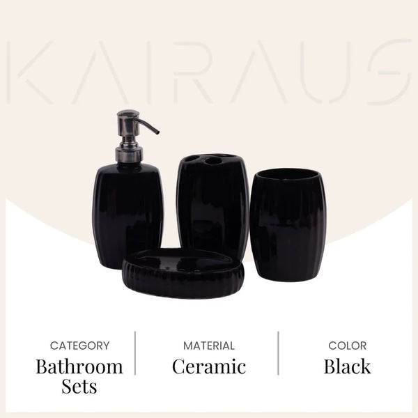 Modern Black Ceramic Bathroom Set