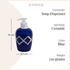 Blue Morroco Handmade Ceramic Soap Dispenser