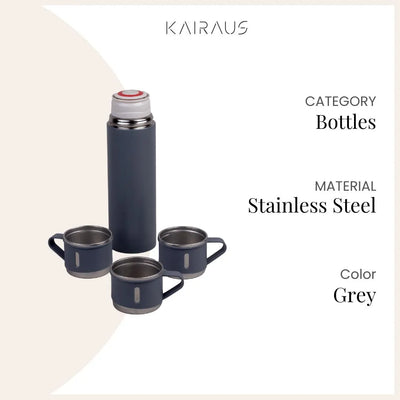 Double Wall Stainless Steel Vacuum Flask Set 