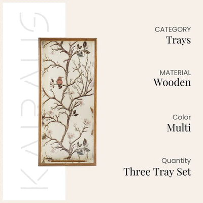 Chinoiserie Nature Cheer Serving Tray (Set of 3)