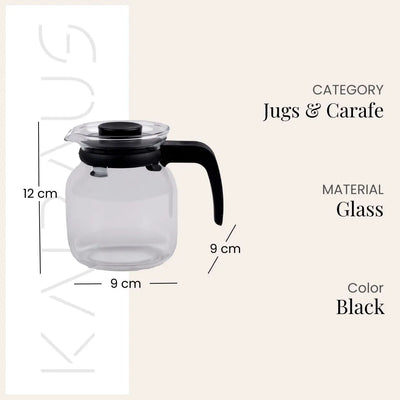 Glass Tea Pot with Black Handle