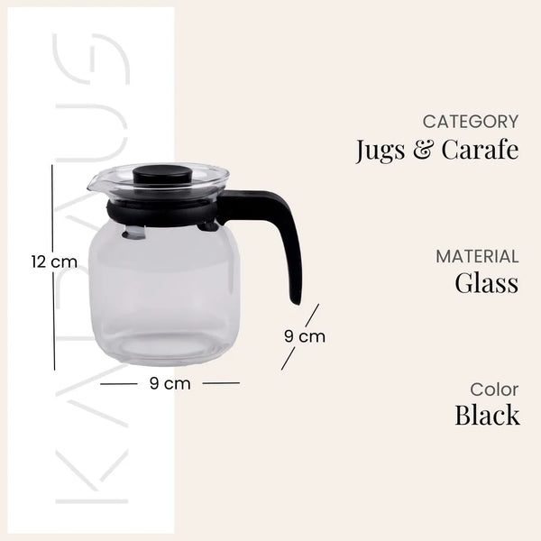 Glass Tea Pot with Black Handle