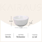 Ivory White Melamine Mini Dip Bowl (Set of 6)