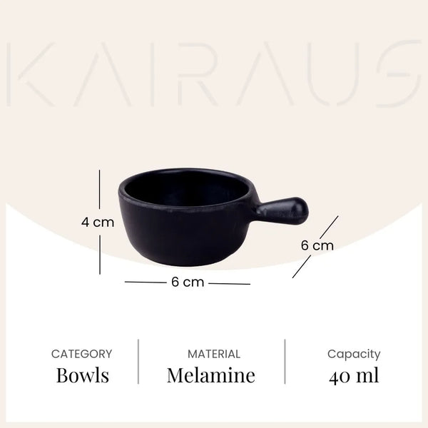 Chic & Sleek Black Mini Dip Bowl (Set of 4)