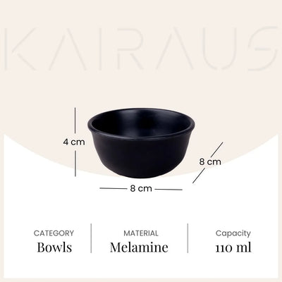 Midnight Black Melamine Bowl (Set of 2)