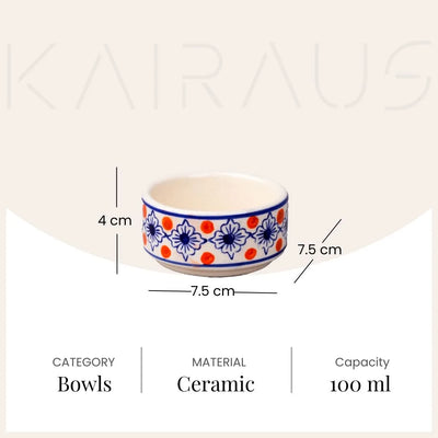 Whimsical Blue & White Chutney Bowl (Set of 2)